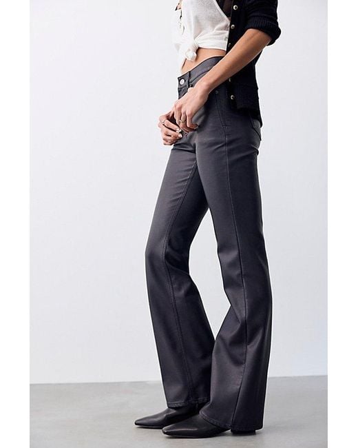 Free People Blue Double Knot High-Rise Vegan Straight Bootcut Jeans