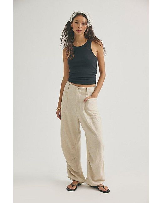 Free People Natural Bondi Sands Pull-On Trousers