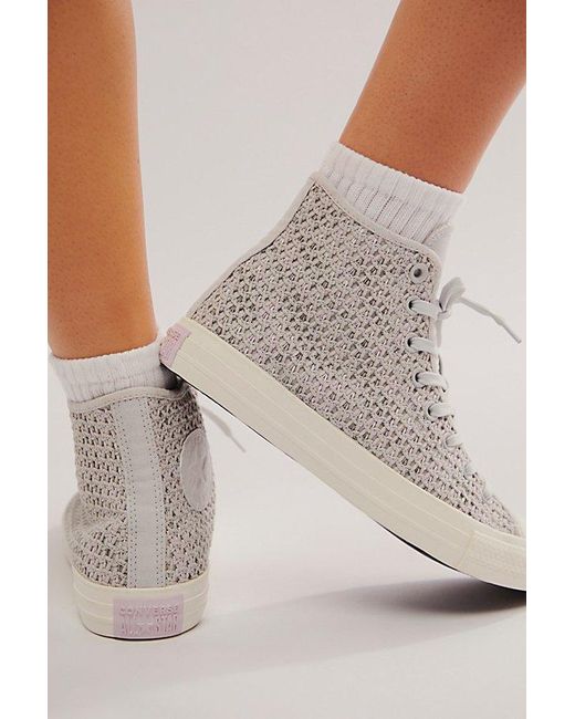 Converse Gray Chuck Taylor All Star Knit High Top Sneakers