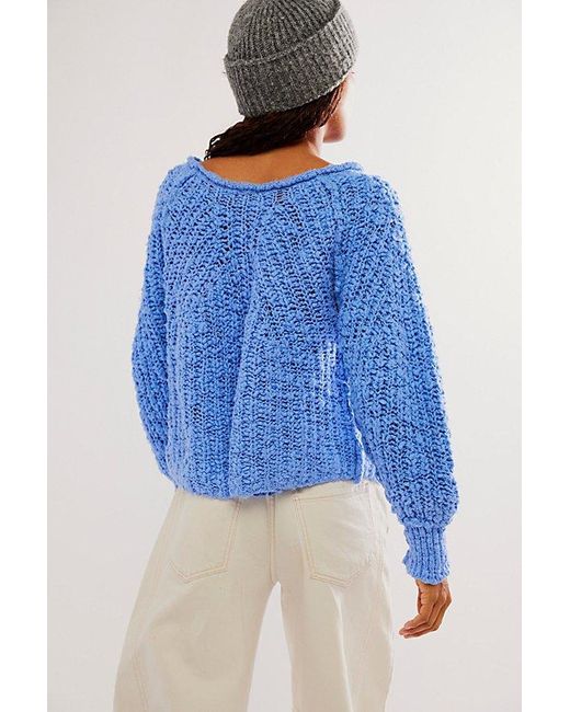 Free People Blue In A Swirl Pullover