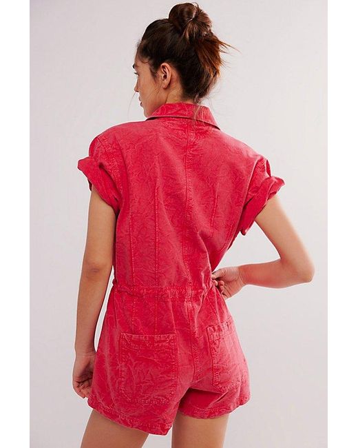 Free People Red Rhodes Chino Coverall