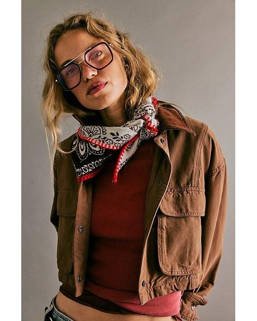 Free People Brown Carmen Knitted Triangle Bandana