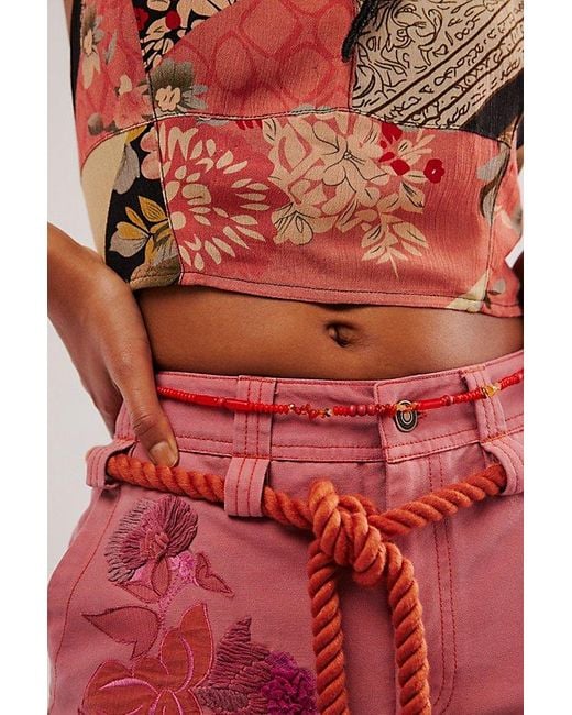 Free People Red Rhodes Belly Chain