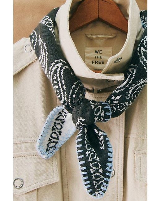 Free People Red Carmen Knitted Triangle Bandana