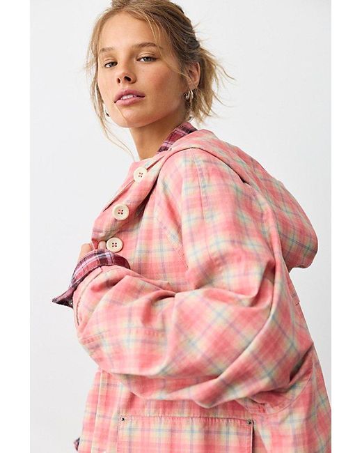 Free People Pink Jojo Printed Hoodie Jacket