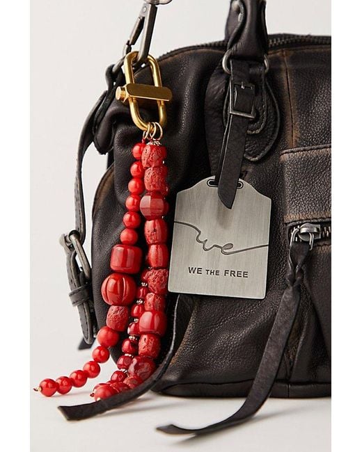 Free People Black Prismatic Beaded Bag Charm