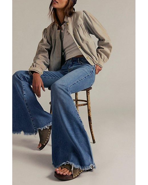 Free People Blue Emre Low-Rise Flare Jeans