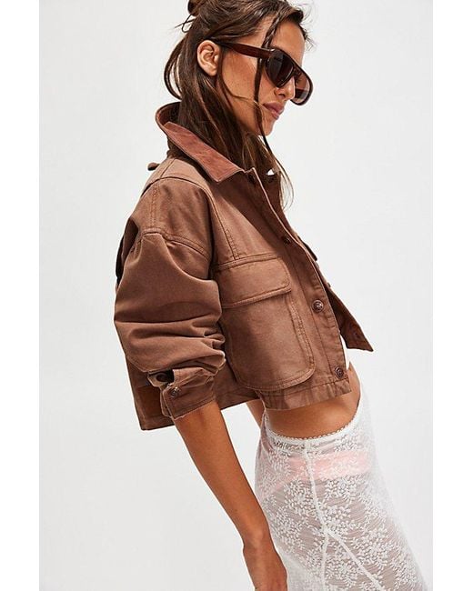 Free People White Martha Workwear Jacket