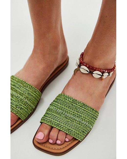 Seychelles White Under The Palms Slide Sandals By