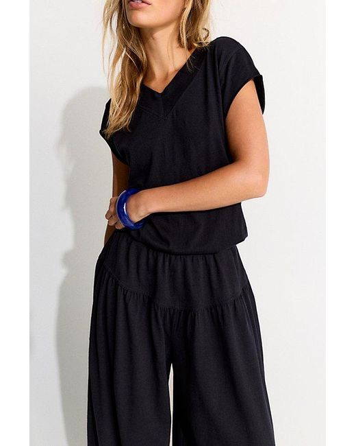 free-est Black Flora Jumpsuit By
