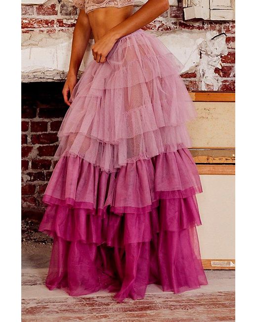 Free People Pink Tulle Much Half Slip