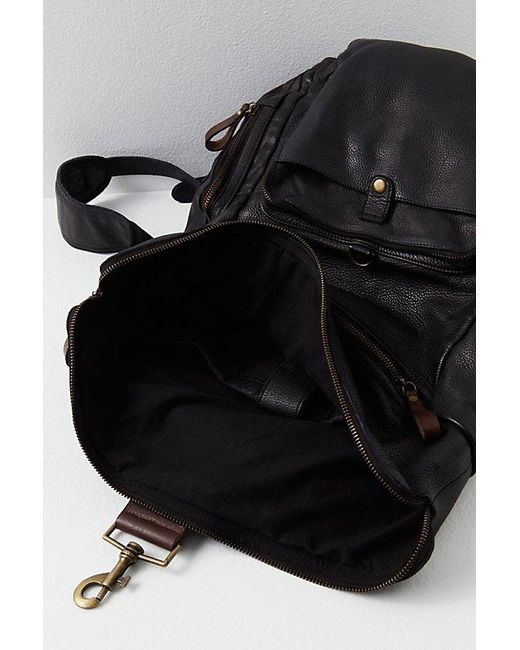 Free People Black Brigade Leather Backpack