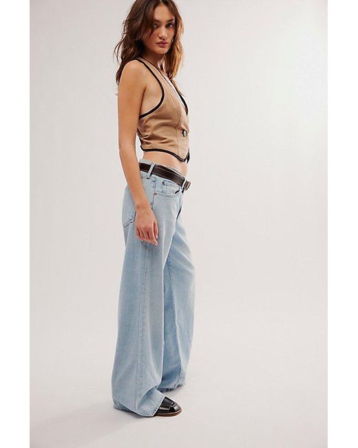 Agolde Blue Clara Low-Rise Baggy Flare Jeans