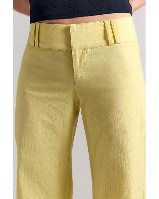 Free People Blue Time Flies Low-Rise Clean Solid Trousers