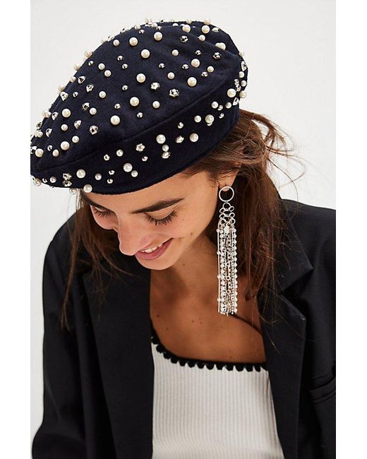 Free People Blue So Emma Pearl Beret