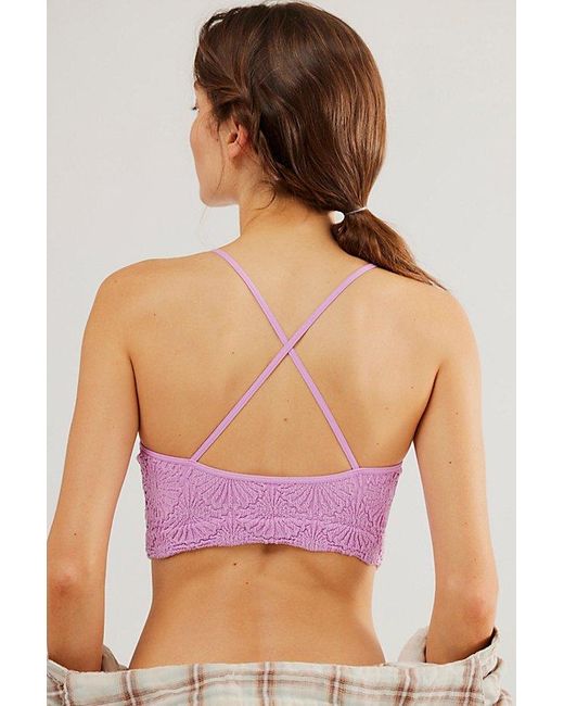 Free People Purple What's The Scoop Floral Bralette