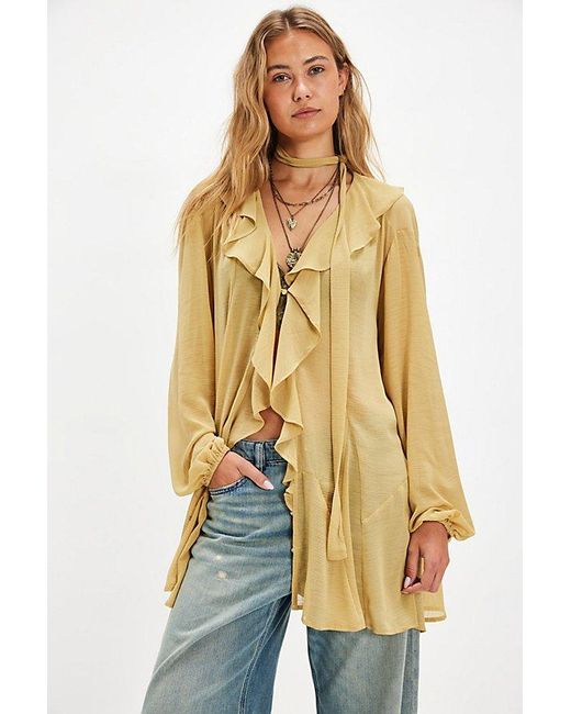 Free People Yellow Dreamland Solid Tunic