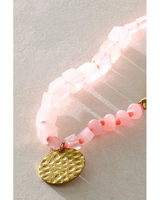 Free People Pink Ocean Haze Semi-Precious Necklace