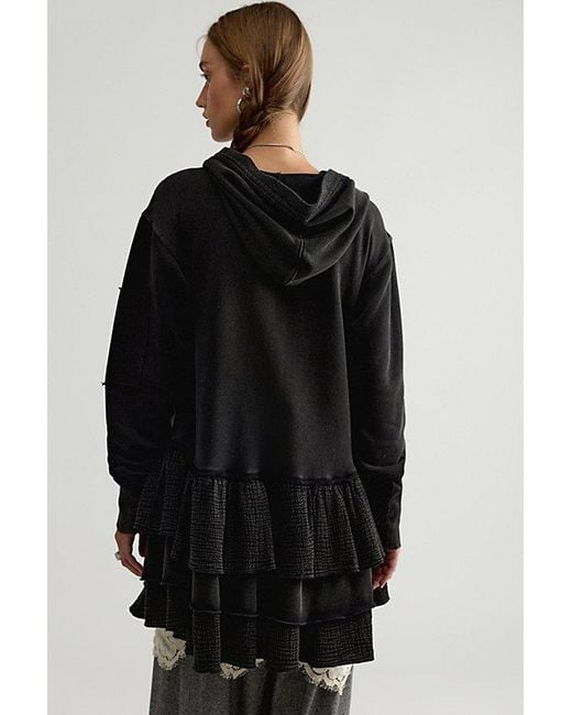Free People Black Piece Of Cake Zip-Up Cardi
