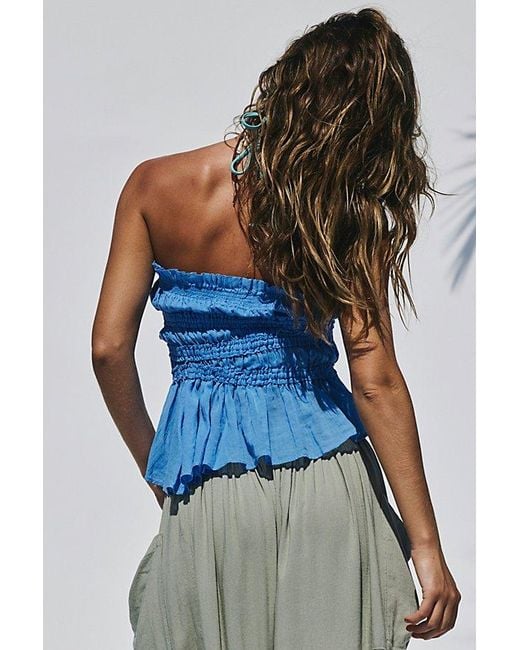free-est Blue Daybreak Cotton Tube Top By