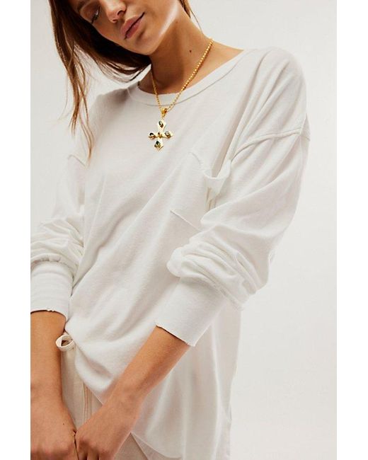 Free People White We The Free Fade Into You Tee