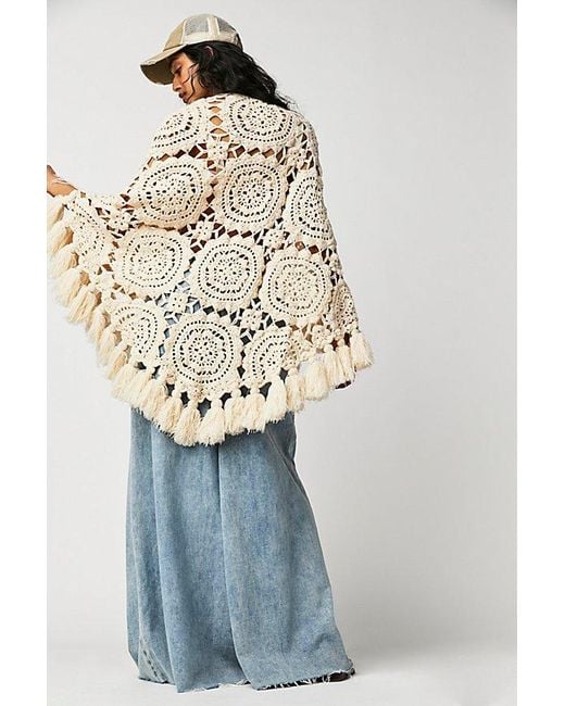 Free People White Sunny Day Crochet Shawl At In Ivory