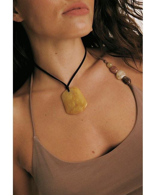 Free People Natural Lena Semiprecious Stone Necklace