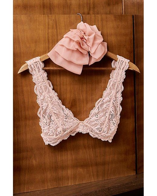 Intimately By Free People Brown Last Dance Lace Plunge Bralette By