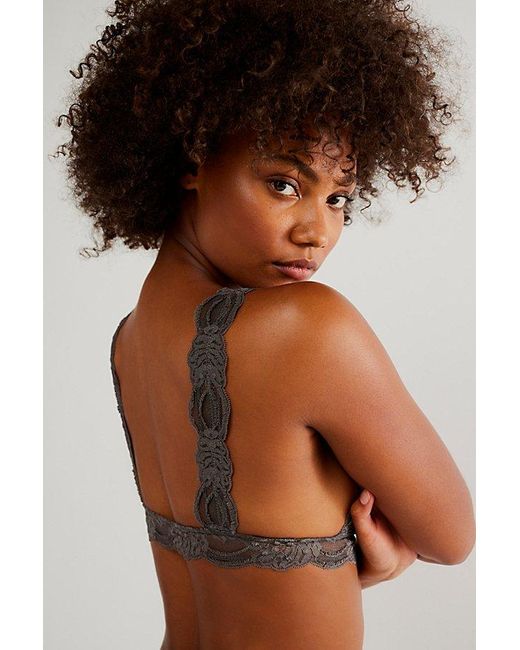 Intimately Last Dance Lace Plunge Bralette in Brown