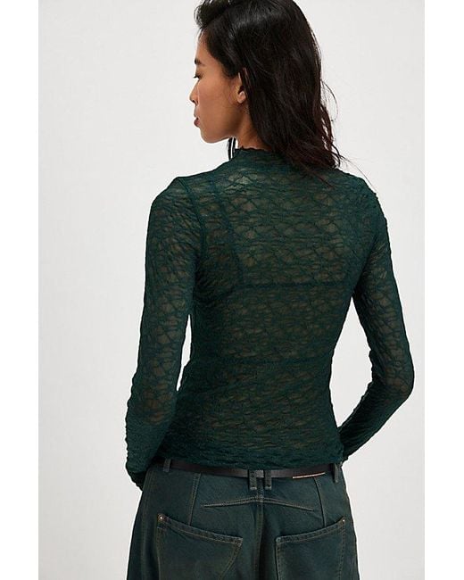 Intimately By Free People Green From The Start Mockneck Long Sleeve