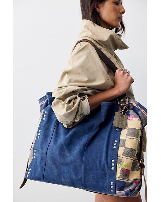 Free People Natural Patchwork Tote Bag