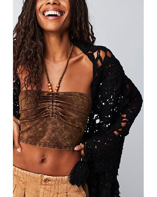 Free People Sunny Day Crochet Shawl At In Black