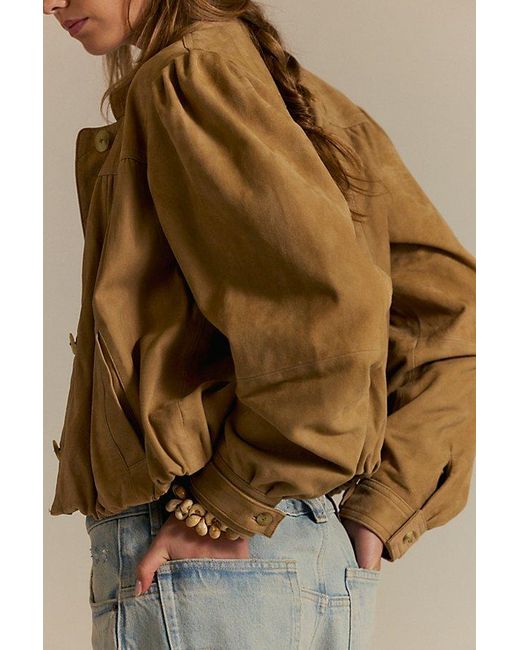 Free People Natural Nimbus Suede Jacket
