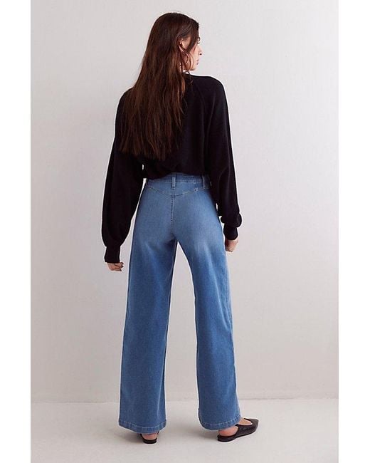 Free People Blue We The Free Libre Wide-Leg Jeans