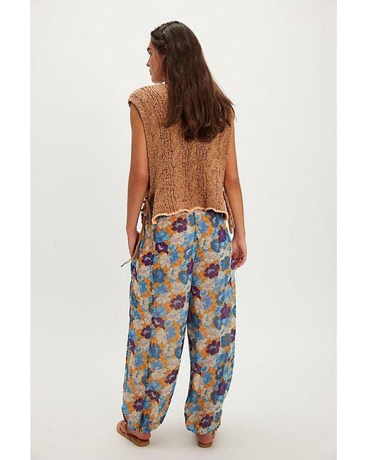 Free People Blue Misty Printed Bubble Pant