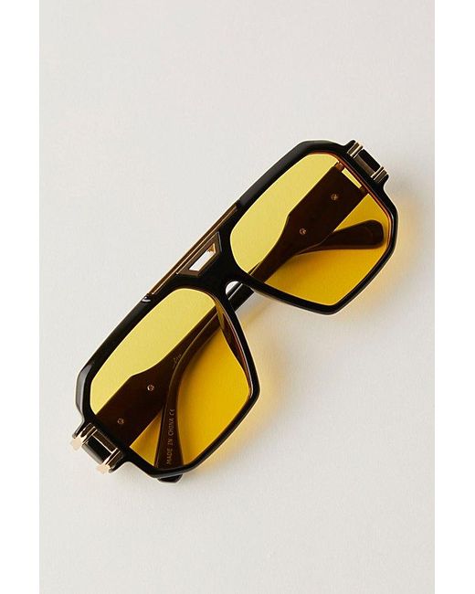 Free People Brown Corfu Oversized Aviator Sunglasses