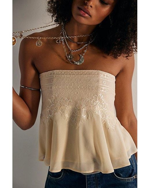 Free People Brown Alice Tube Top