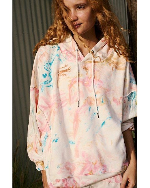 Free People Natural Sprint To The Finish Printed Hoodie
