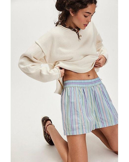 Free People Multicolor Get Free Striped Pull-On Shorts