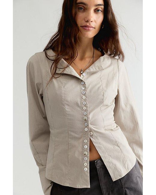 Free People Multicolor Madison Button Down Top