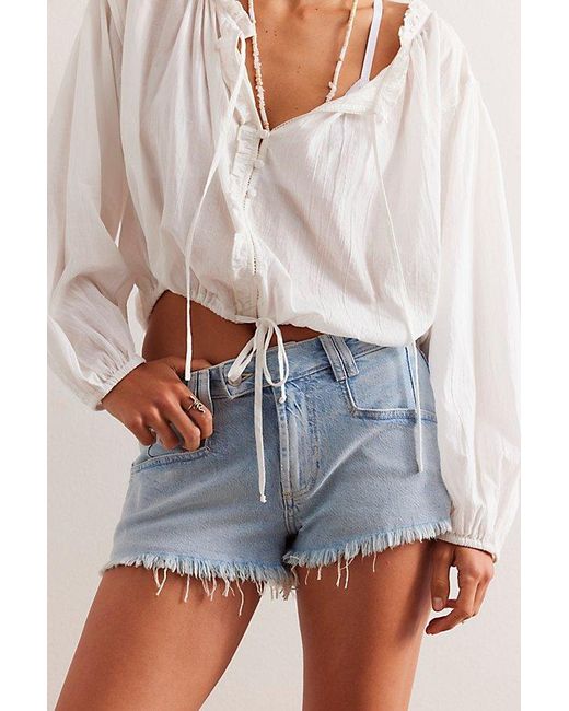 Free People White Crvy High Voltage Shorts