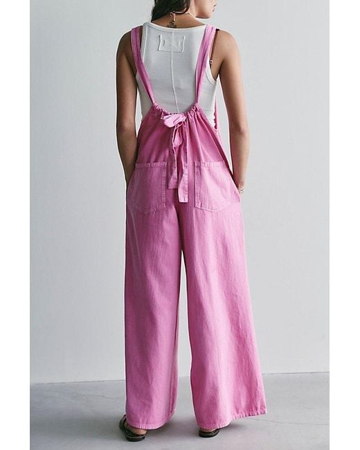 Free People Pink Freebird Jumpsuit