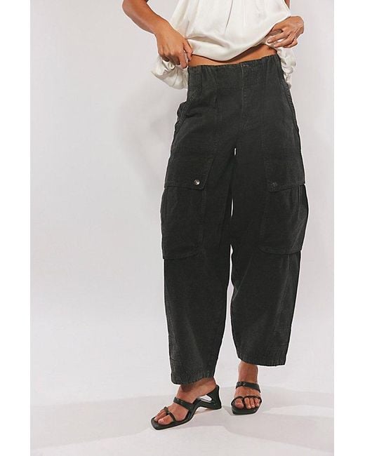 Free People Black We The Free Brentwood Slouchy Cargo Pants