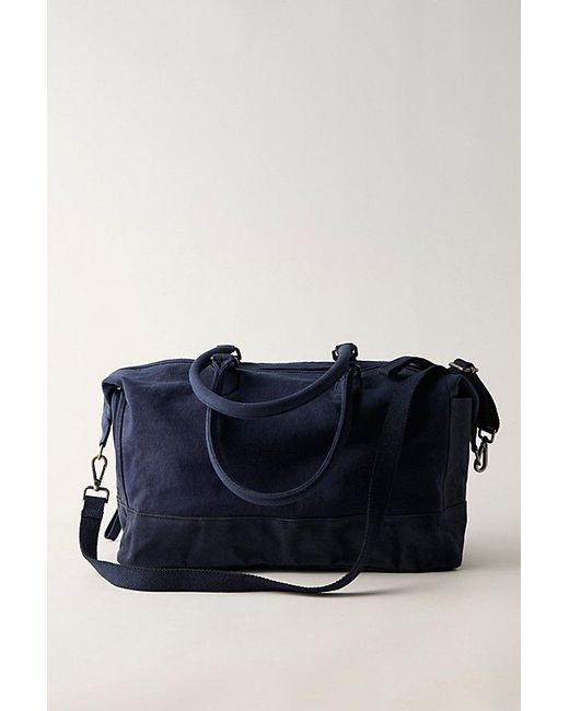 Free People Blue Washed Canvas Weekender Bag
