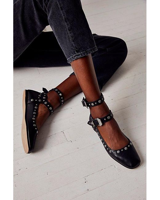 Free People Black Mystic Mary Jane Double-strap Flats