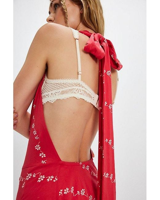 Free People Red Electric Days Printed Mini Dress