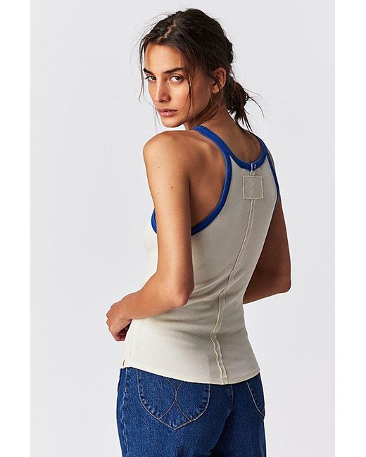 Free People Blue We The Free Only 1 Ringer Tank