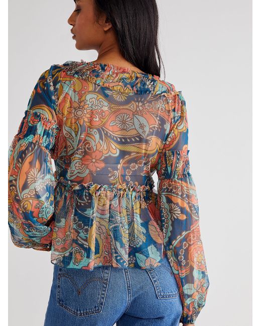 Free People Cassiopeia Top in Blue | Lyst