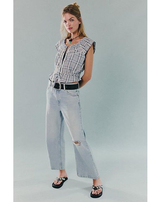 Free People Gray Deep Trance Dropped Boyfriend Jeans