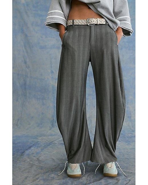 Free People Black Spotlight Menswear Barrel Trousers